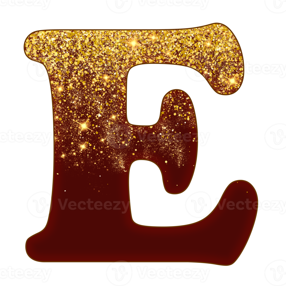 Half Gold Glitter Alphabet png