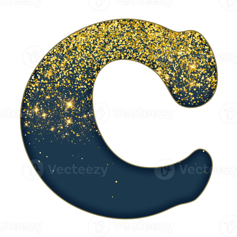 Half Gold Glitter Alphabet png