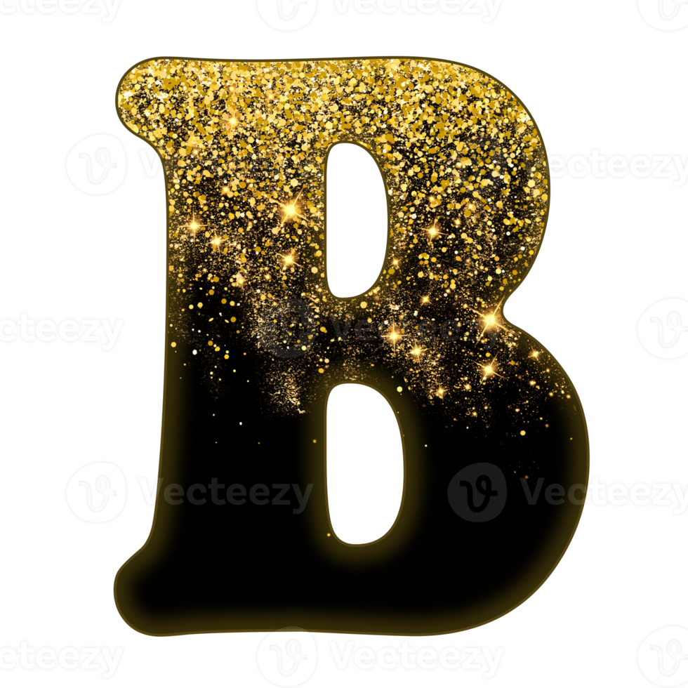 Half Gold Glitter Alphabet png