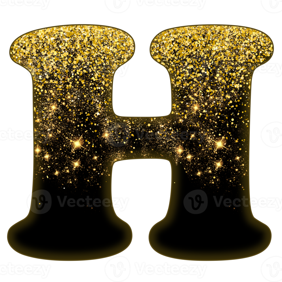 halbgoldenes Glitzeralphabet png