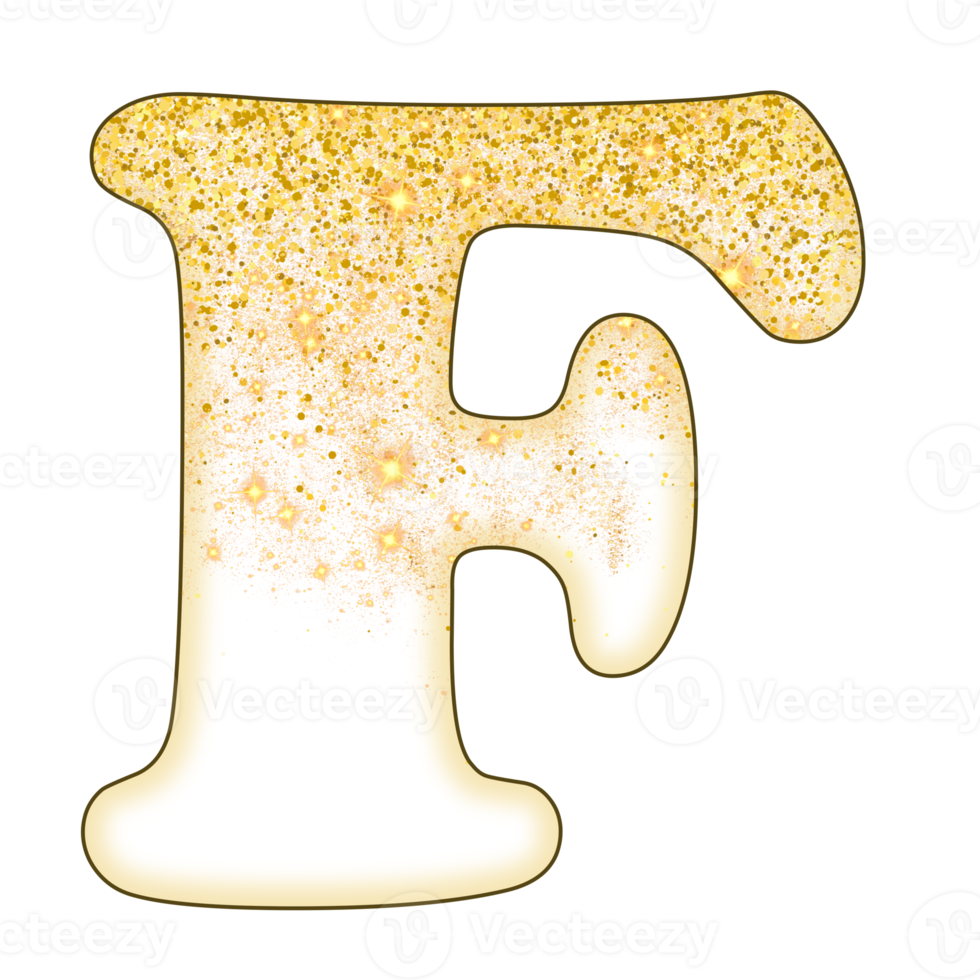 Half Gold Glitter Alphabet png