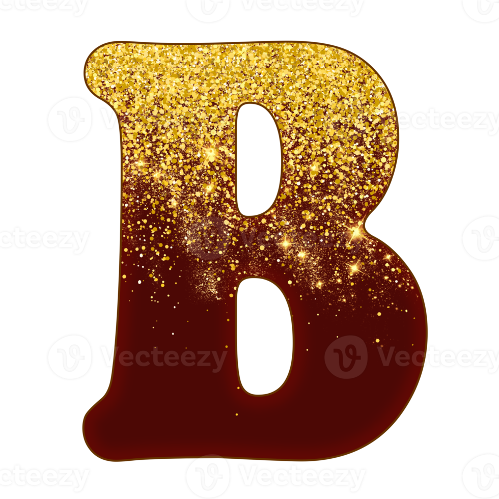 Half Gold Glitter Alphabet png