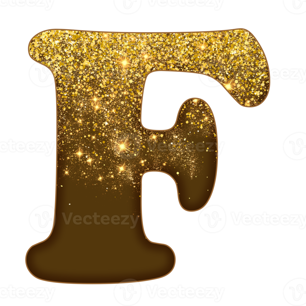 halbgoldenes Glitzeralphabet png