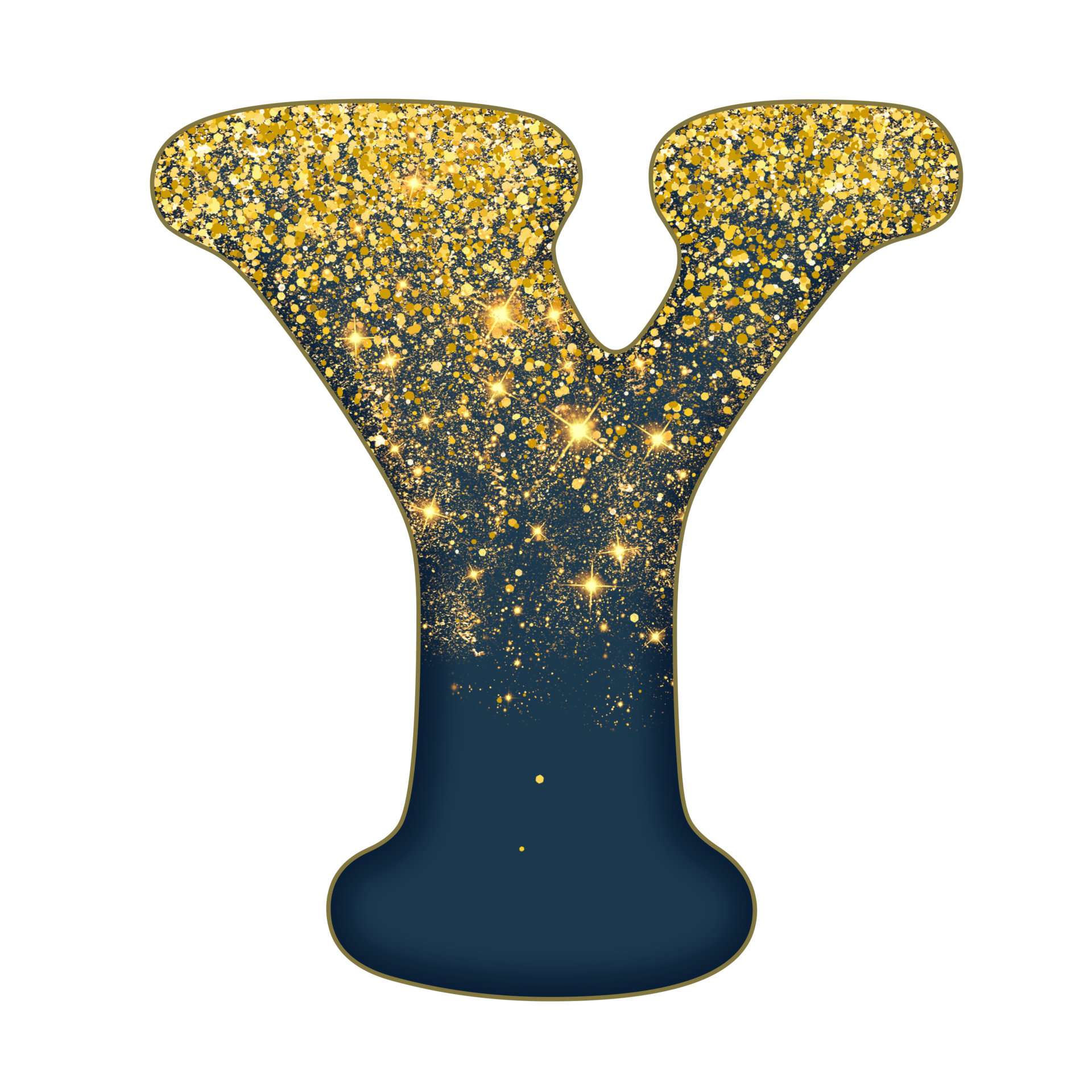 Half Gold Glitter Alphabet 16691990 PNG