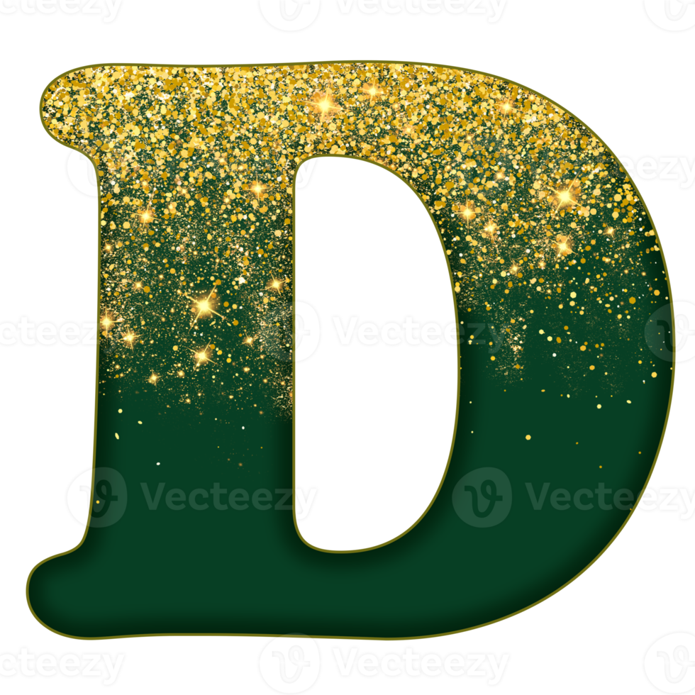 Half Gold Glitter Alphabet 16691996 PNG
