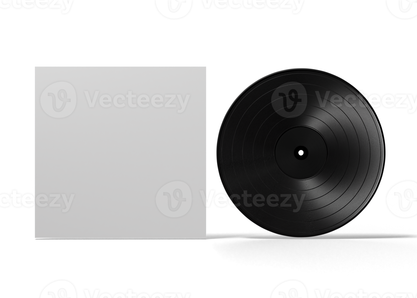 Music vinyl and record label disc mockup png