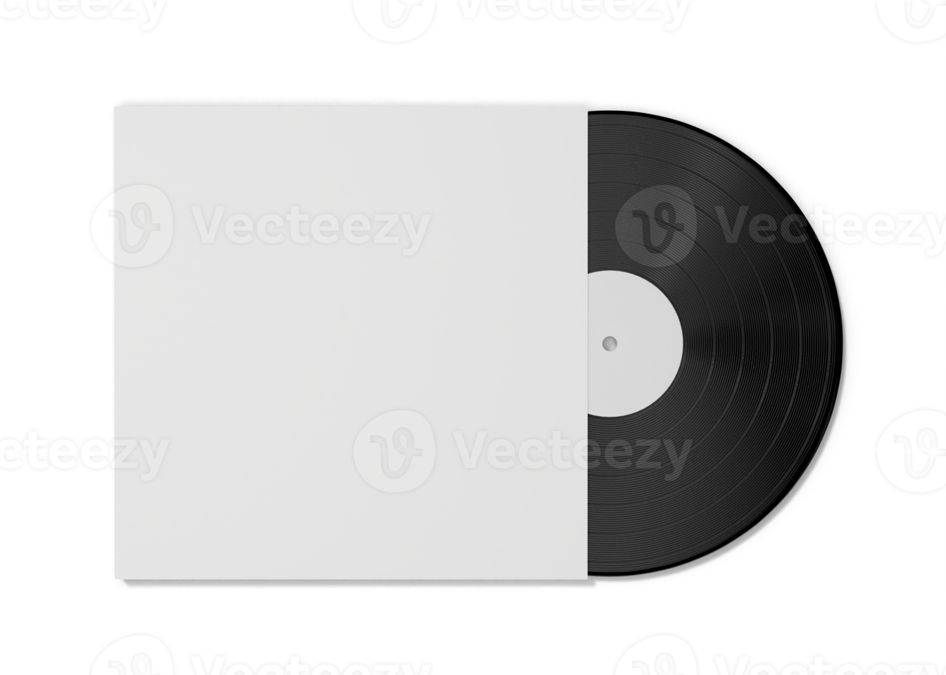 Music vinyl and record label disc mockup png