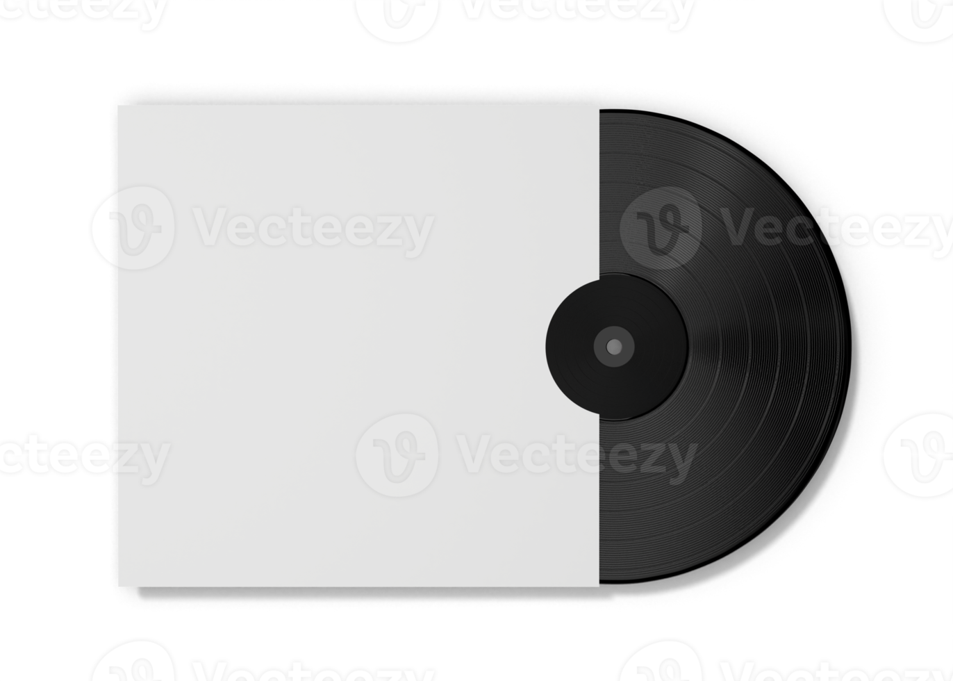 Music vinyl and record label disc mockup png