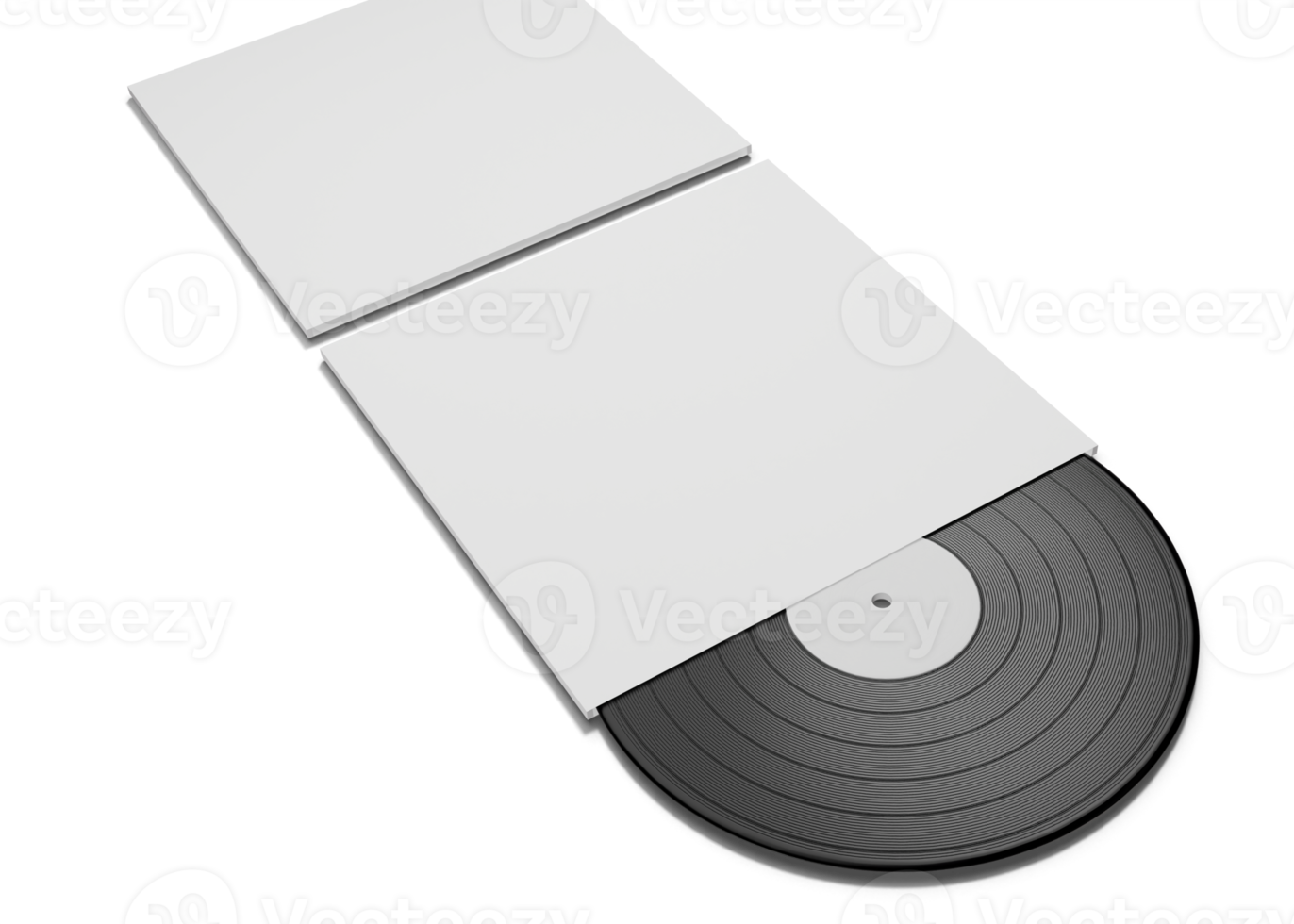 Music vinyl and record label disc mockup png