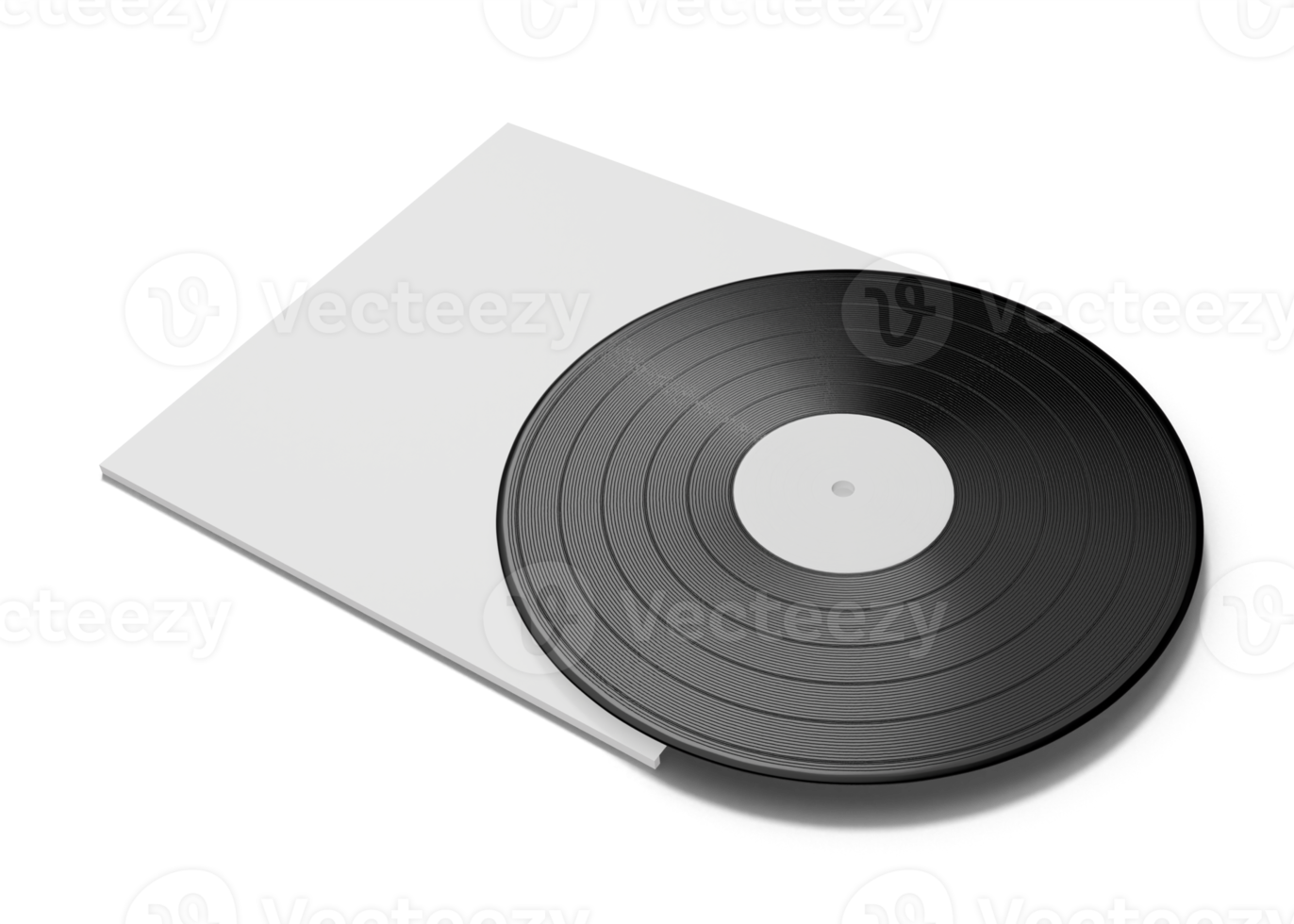 Music vinyl and record label disc mockup png