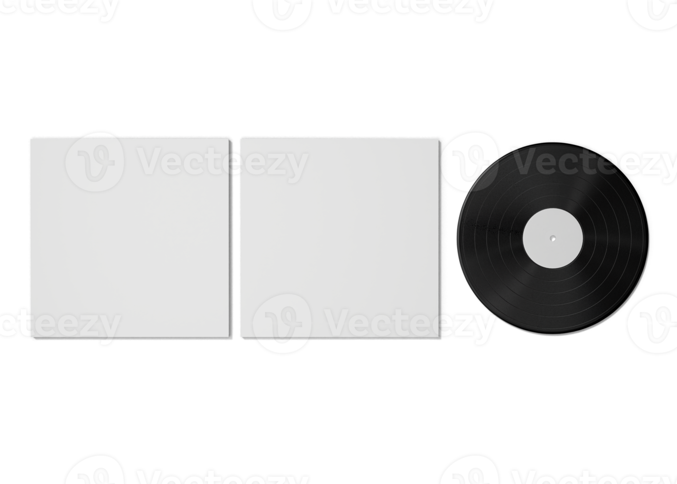 Music vinyl and record label disc mockup png