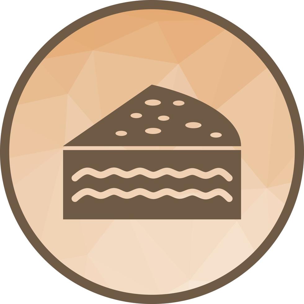 Chocolate fudge cake Low Poly Background Icon vector
