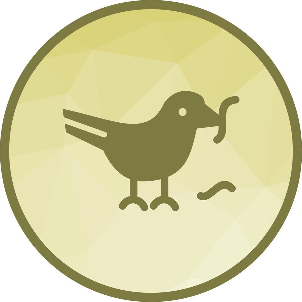 Bird Eating Worm Low Poly Background Icon vector