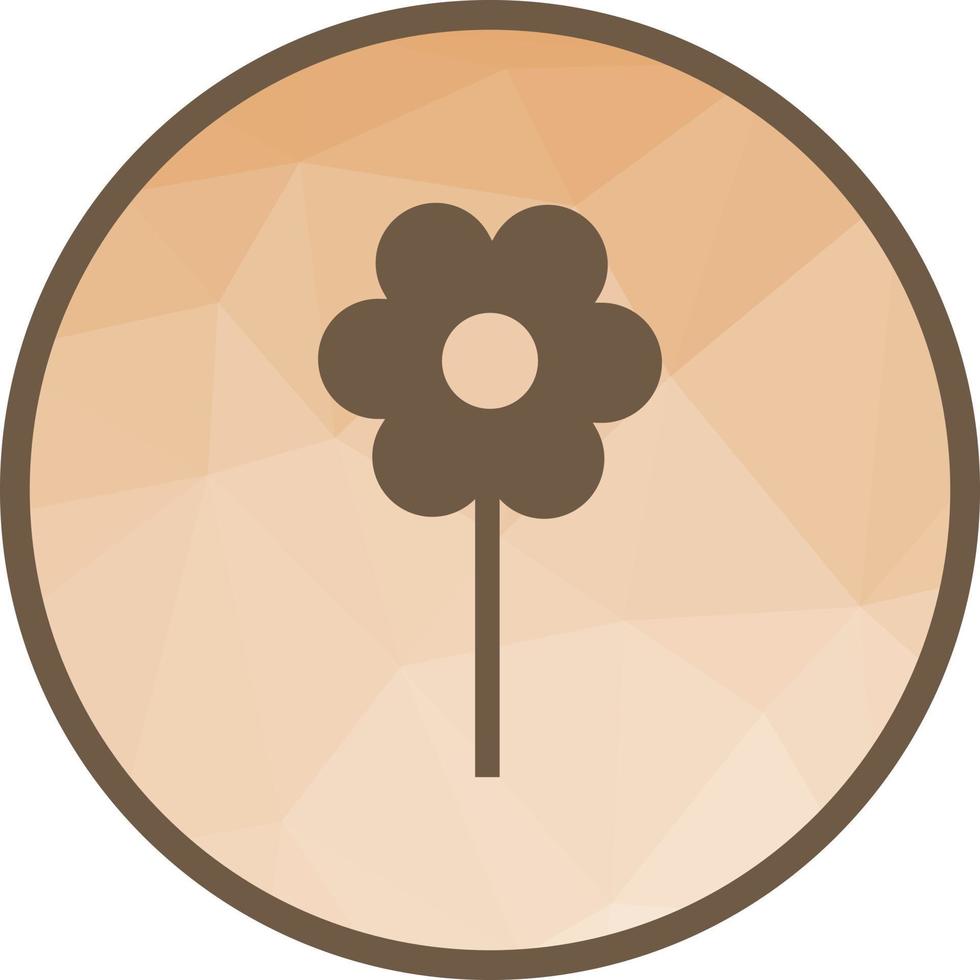 icono de fondo de baja poli flor plantada vector