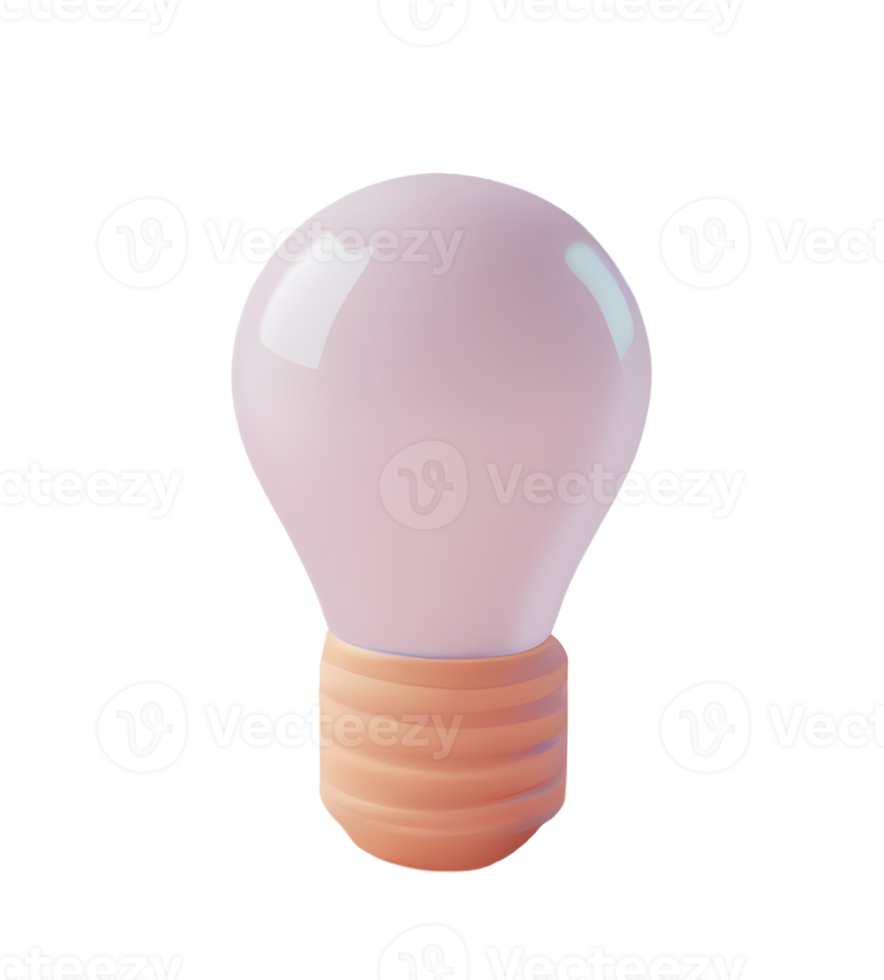 3D illustration of light bulb. Generative AI. png