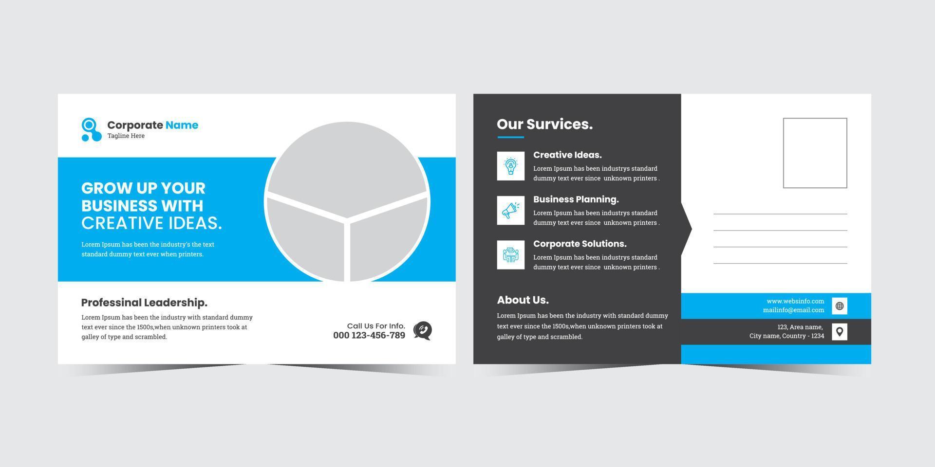 Corporate and Creative Business Postcard Design Template vector