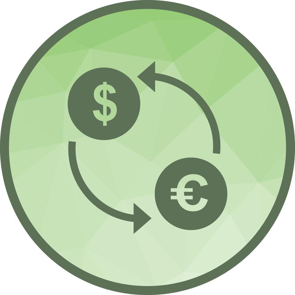 Dollar to Euro Convert Low Poly Background Icon vector
