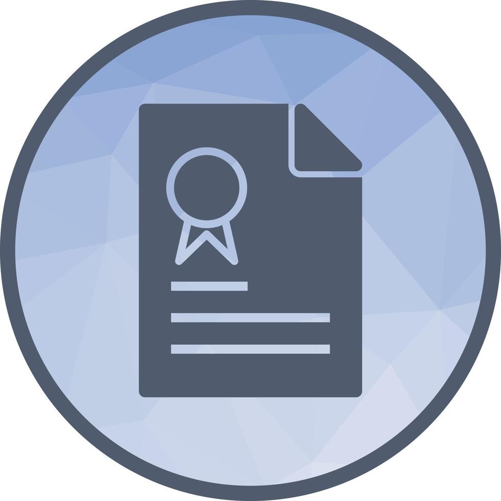 Certification Low Poly Background Icon vector