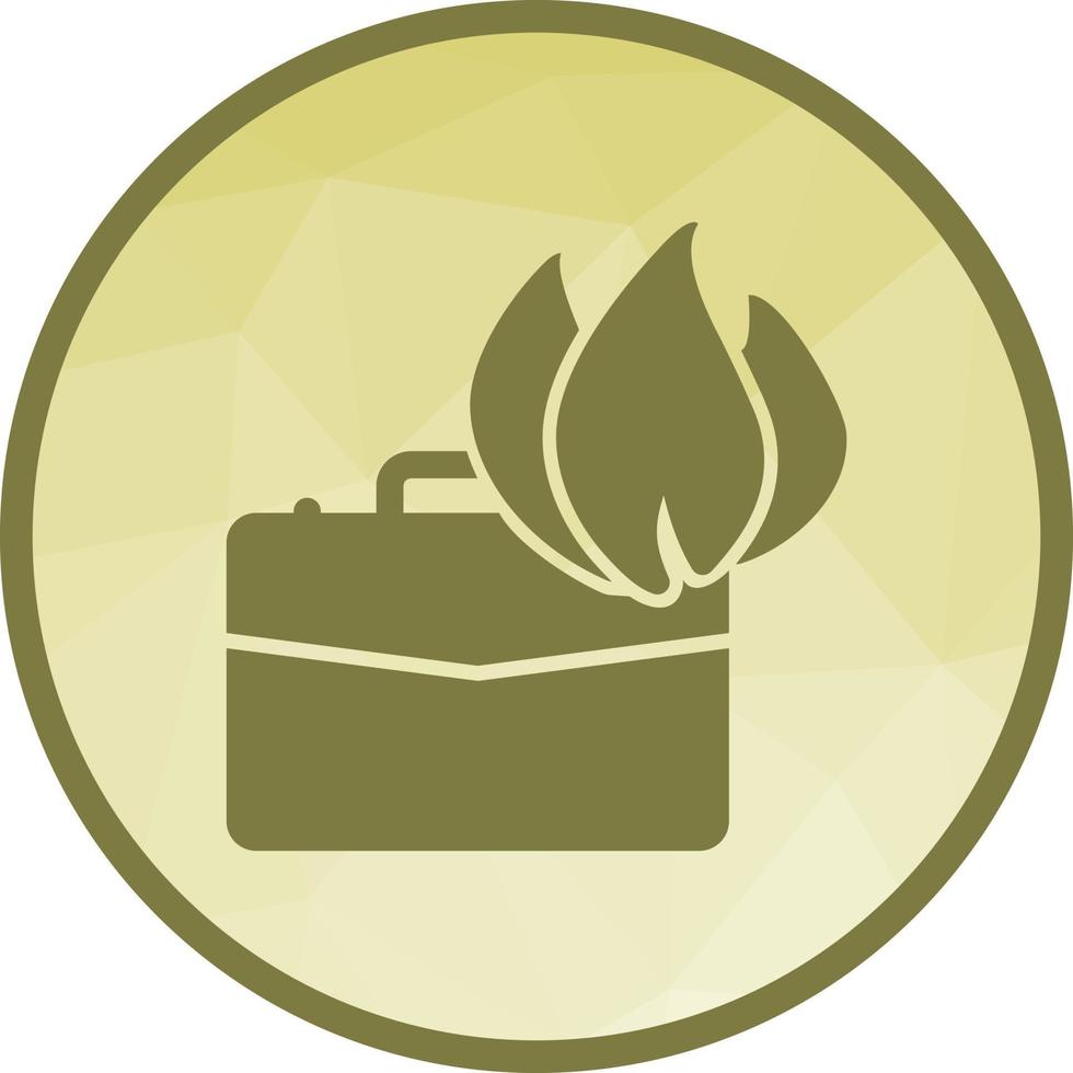 Briefcase on Fire Low Poly Background Icon vector