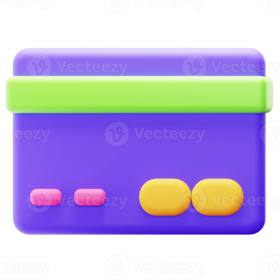 icono de tarjeta de crédito de procesamiento 3d png