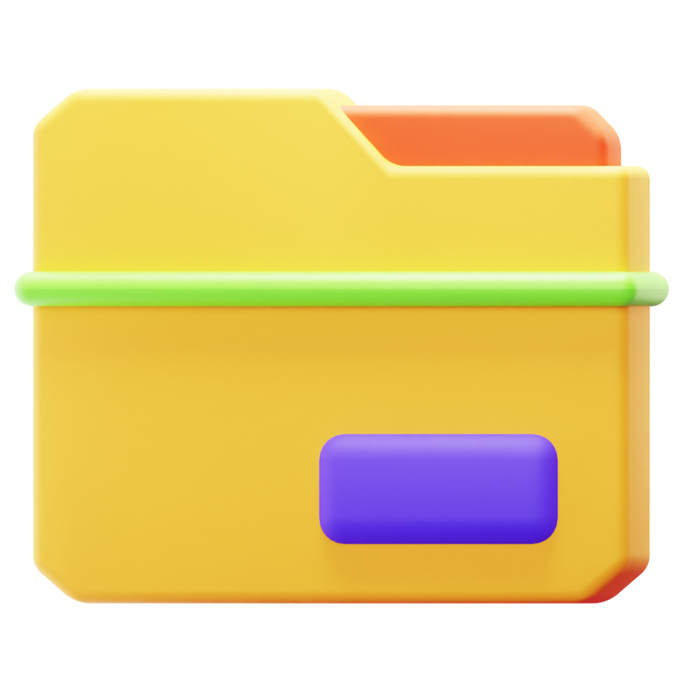 3D Render Document Folder Icon png