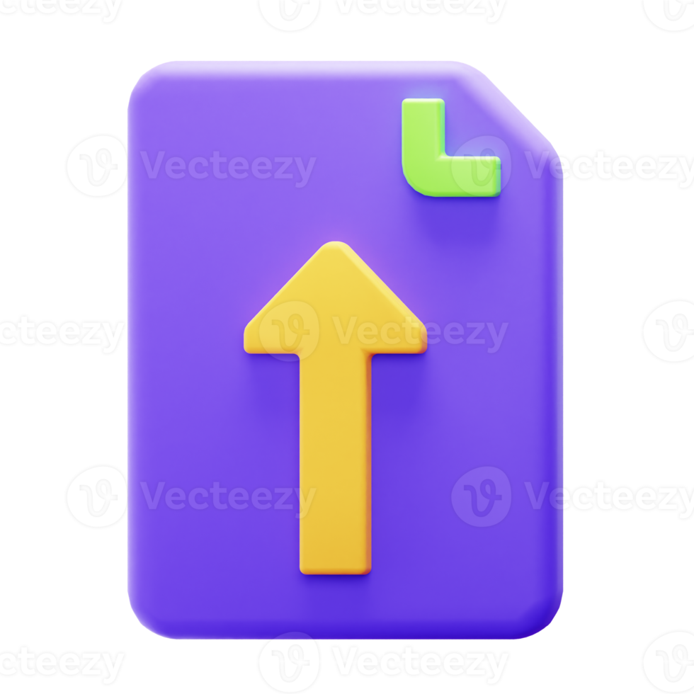 3D Render Upload File Icon png