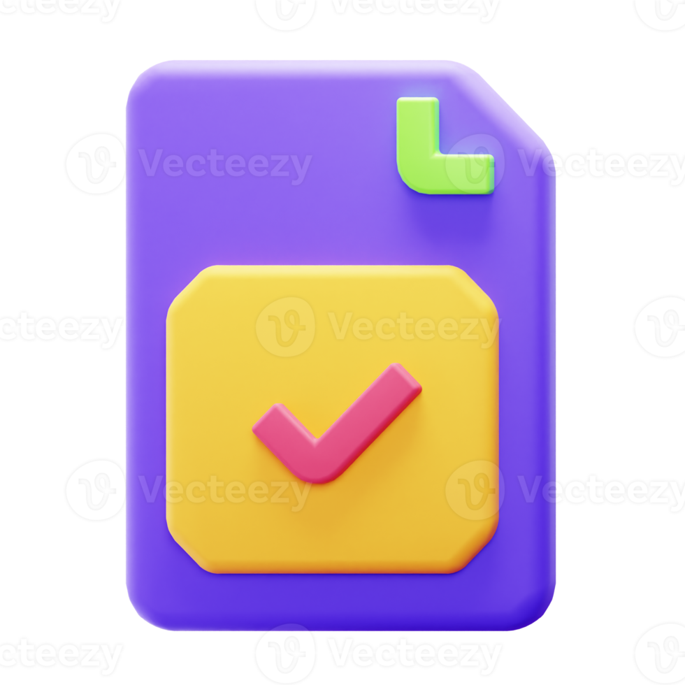 3D Render Checklist File Icon png
