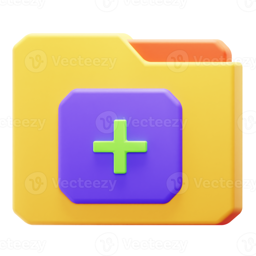 3D Render Add New Folder Icon png