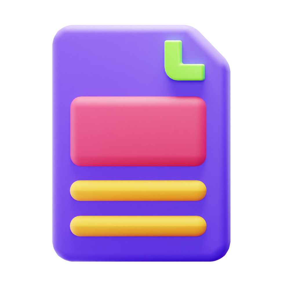 3D Render File Document Icon png