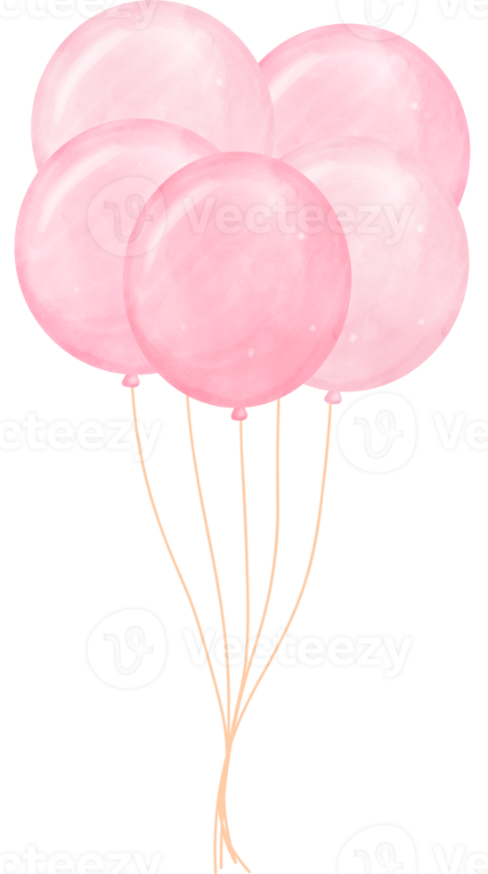 cute sweet pastel balloons bunch watercolour png