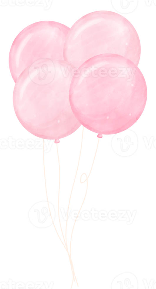 schattig zoet pastel ballonnen bundel waterverf png