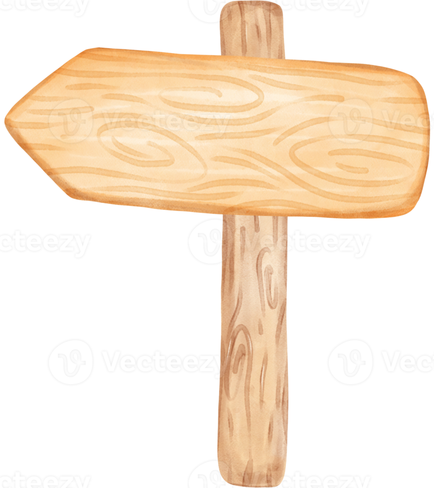 schattig waterverf hout teken bord tekenfilm schilderij png