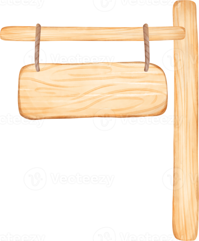 schattig waterverf hout teken bord tekenfilm schilderij png