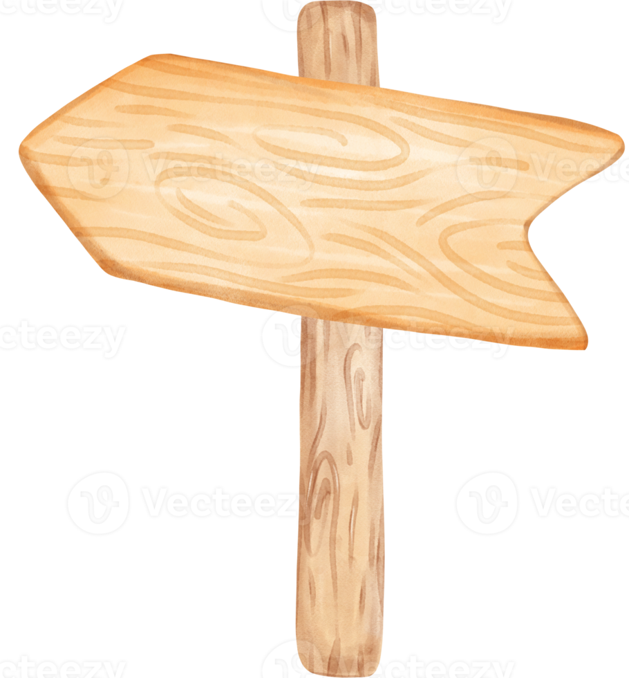 schattig waterverf hout teken bord tekenfilm schilderij png