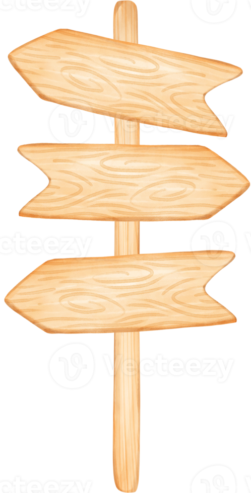 schattig waterverf hout teken bord tekenfilm schilderij png