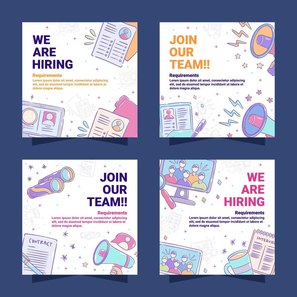 We Are Hiring Social Media Post vector