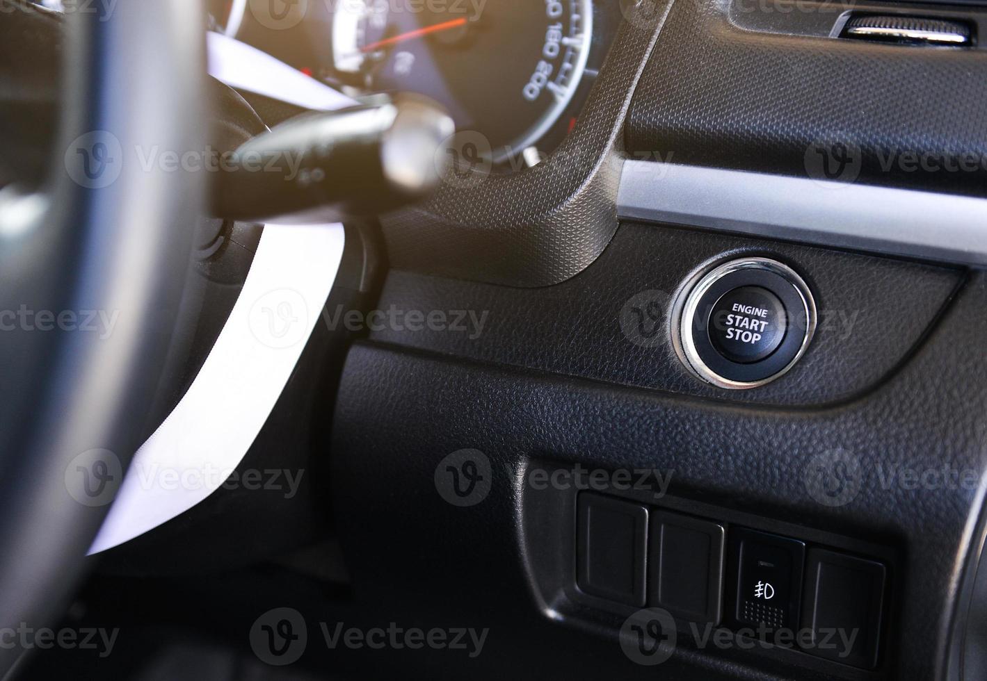 Button of automatic start and stop the engine car photo