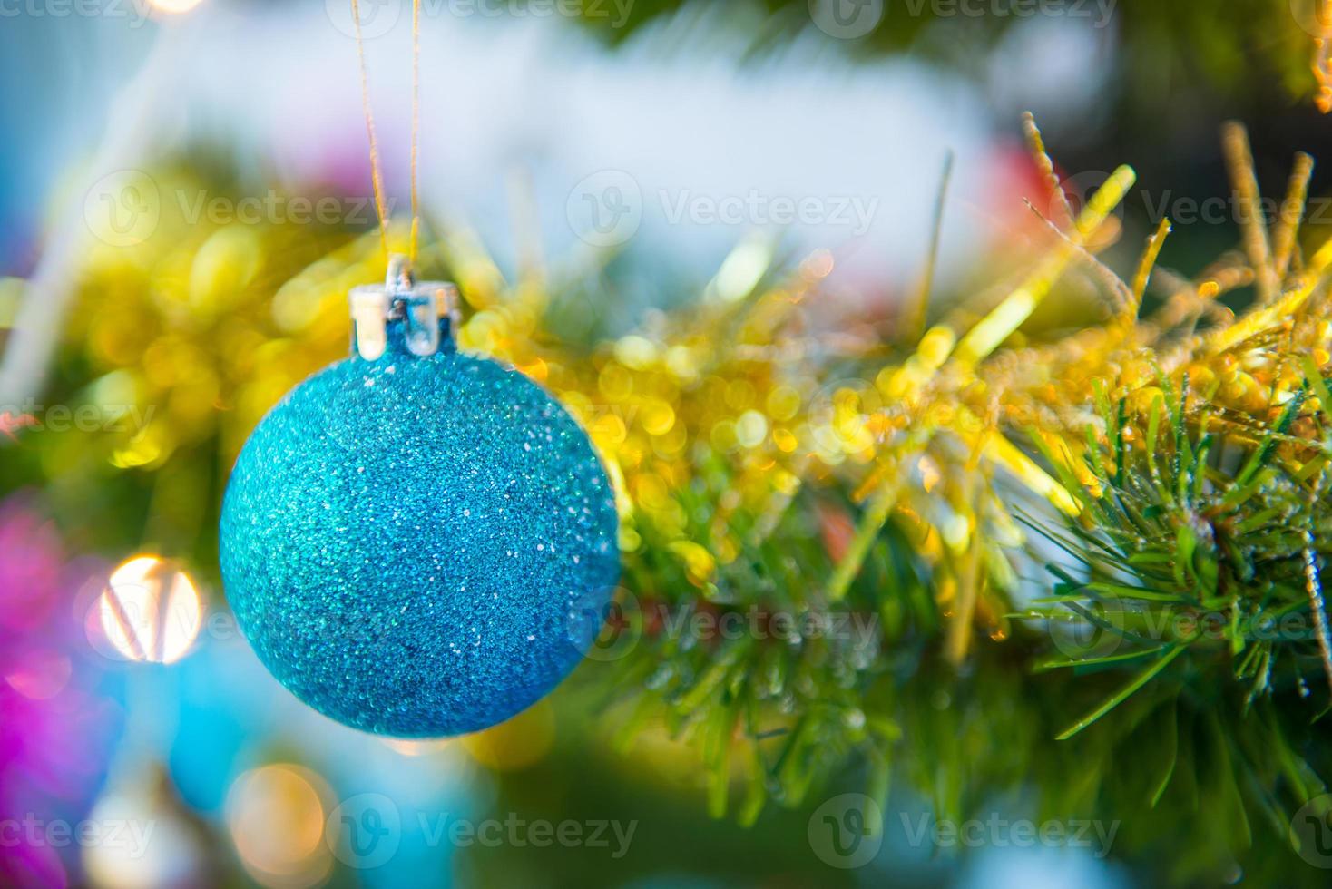 Christmas tree and decorations and lights photo