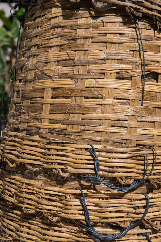 Woven cane baskets stack 3 photo