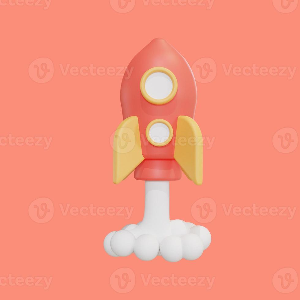 3d illustration rocket. 3d rendering photo