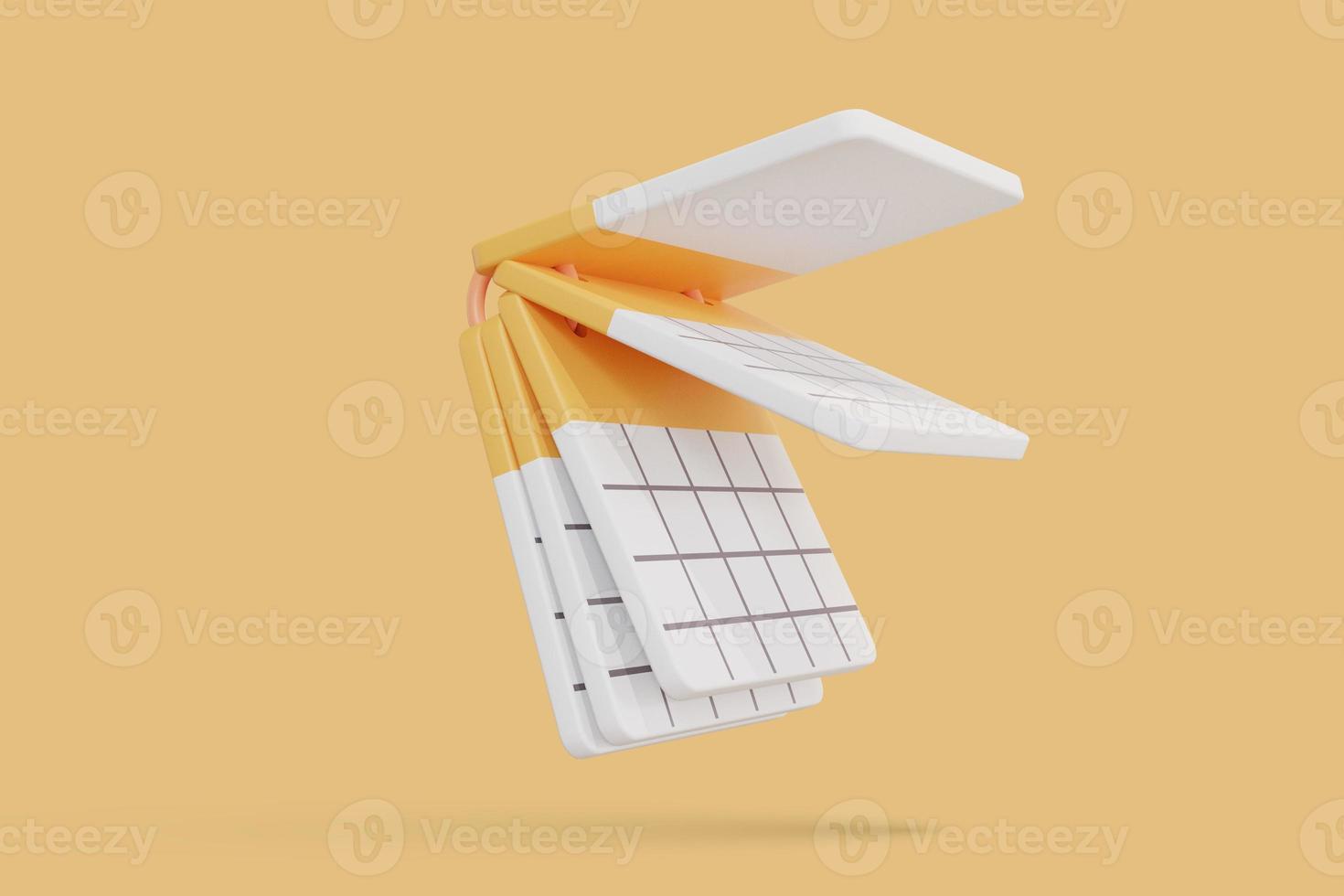 3d illustration calendar icon. 3d rendering photo