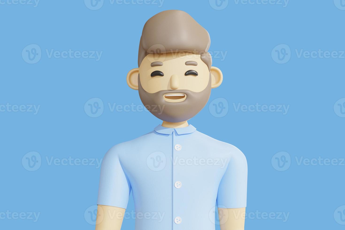 3d illustration man smiling. 3d rendering photo