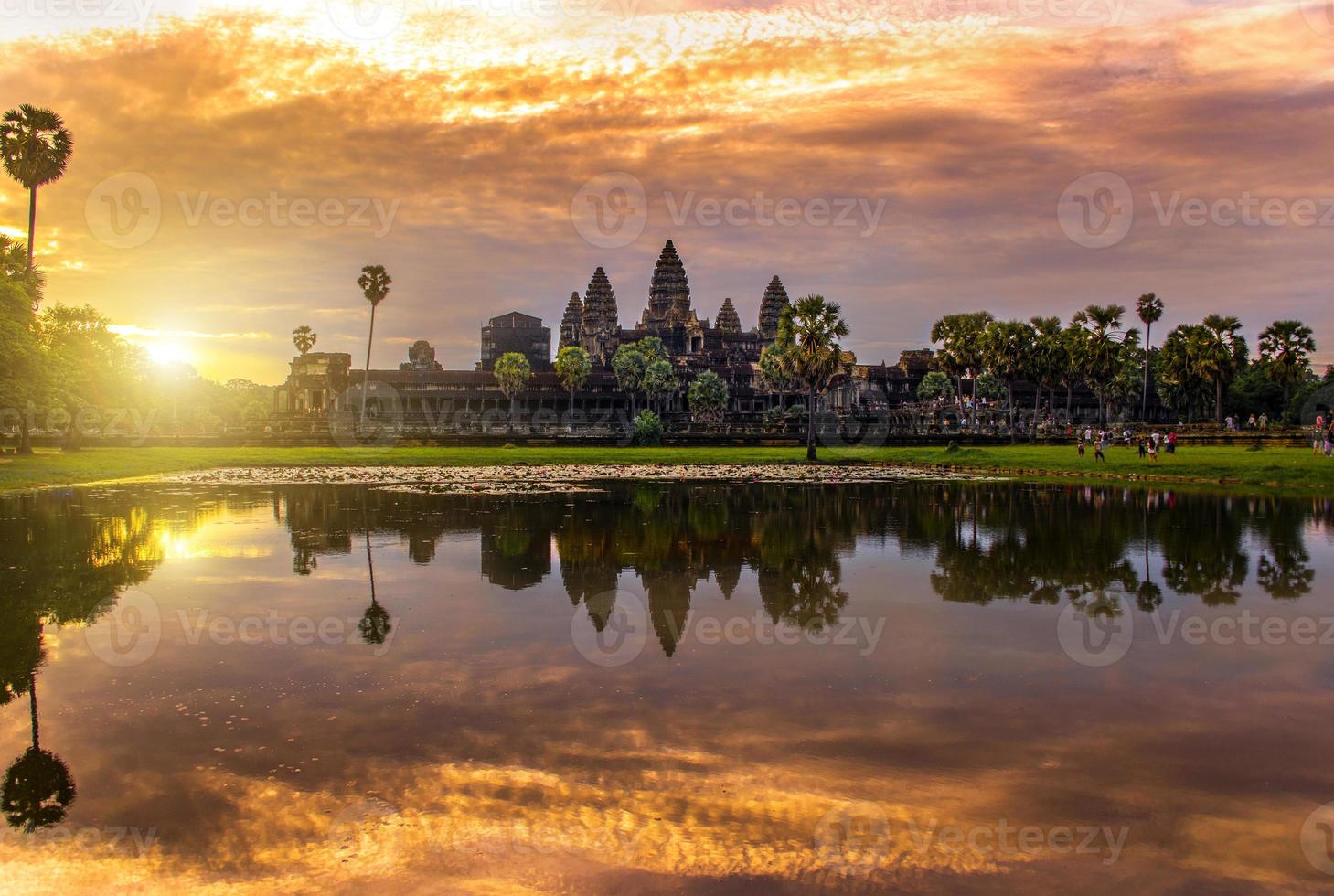 Angkor Wat is a temple complex in Cambodia and the largest religious monument in the world photo