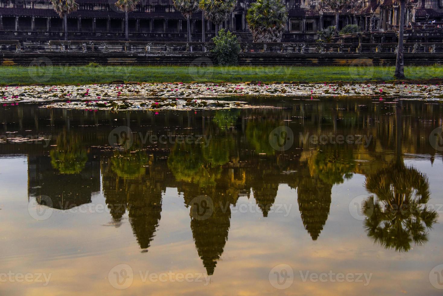 Angkor Wat is a temple complex in Cambodia and the largest religious monument in the world photo