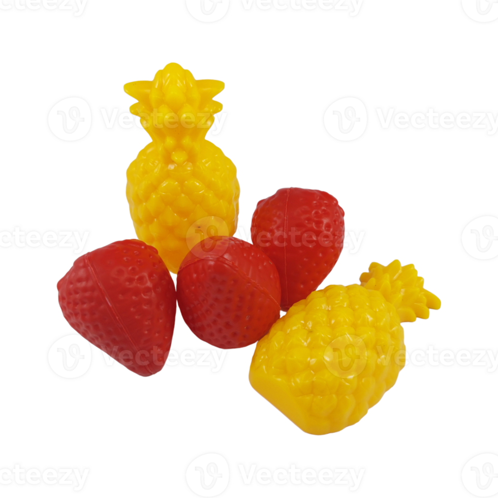 toy strawberry and pineapple with transparent background png