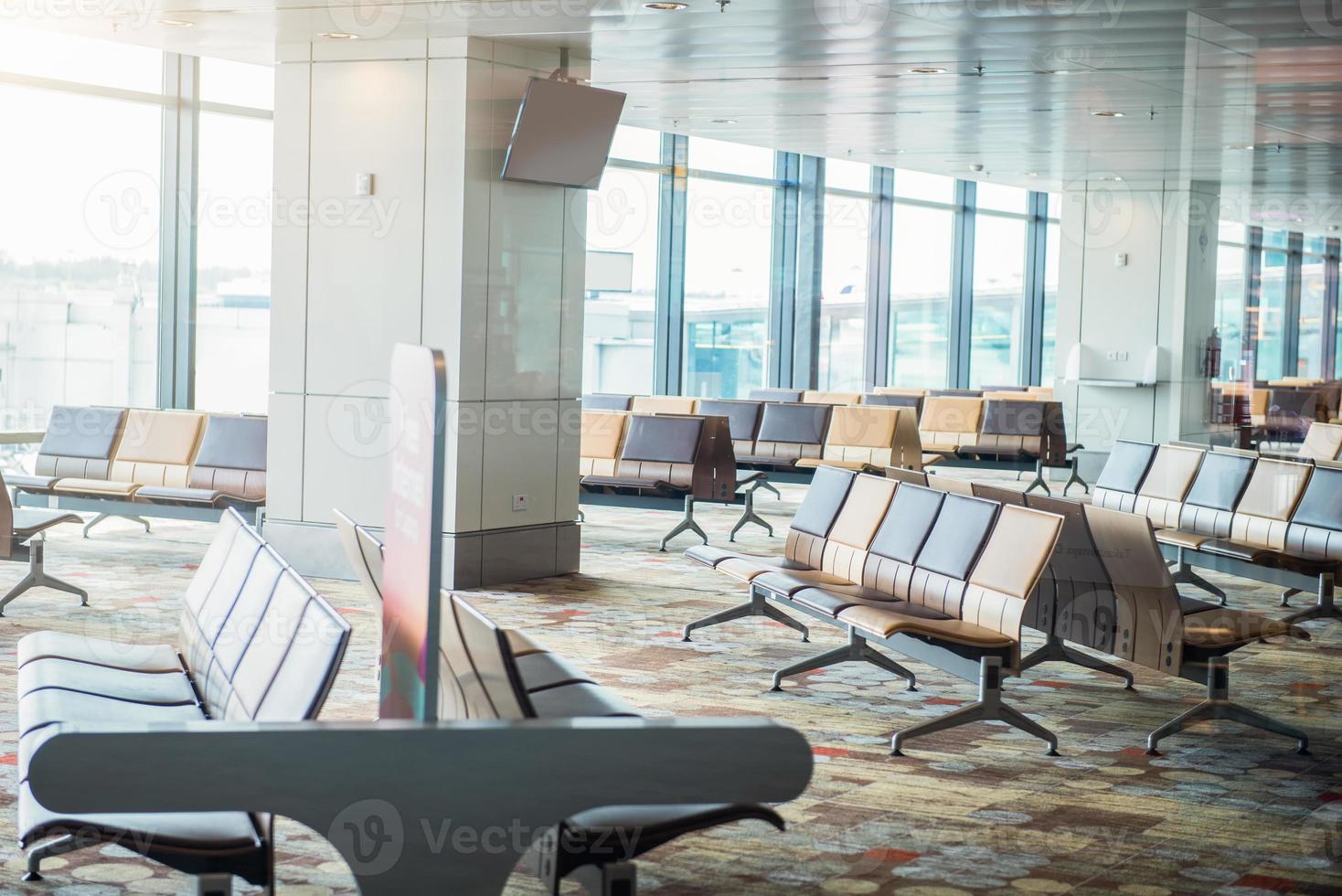 modern airport terminal waiting room photo