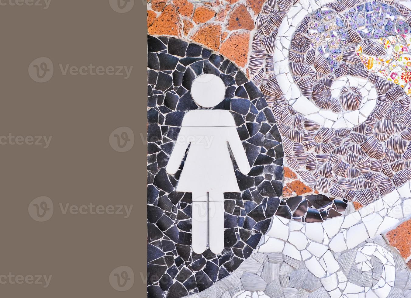 lady toilet sign made from ceramic photo