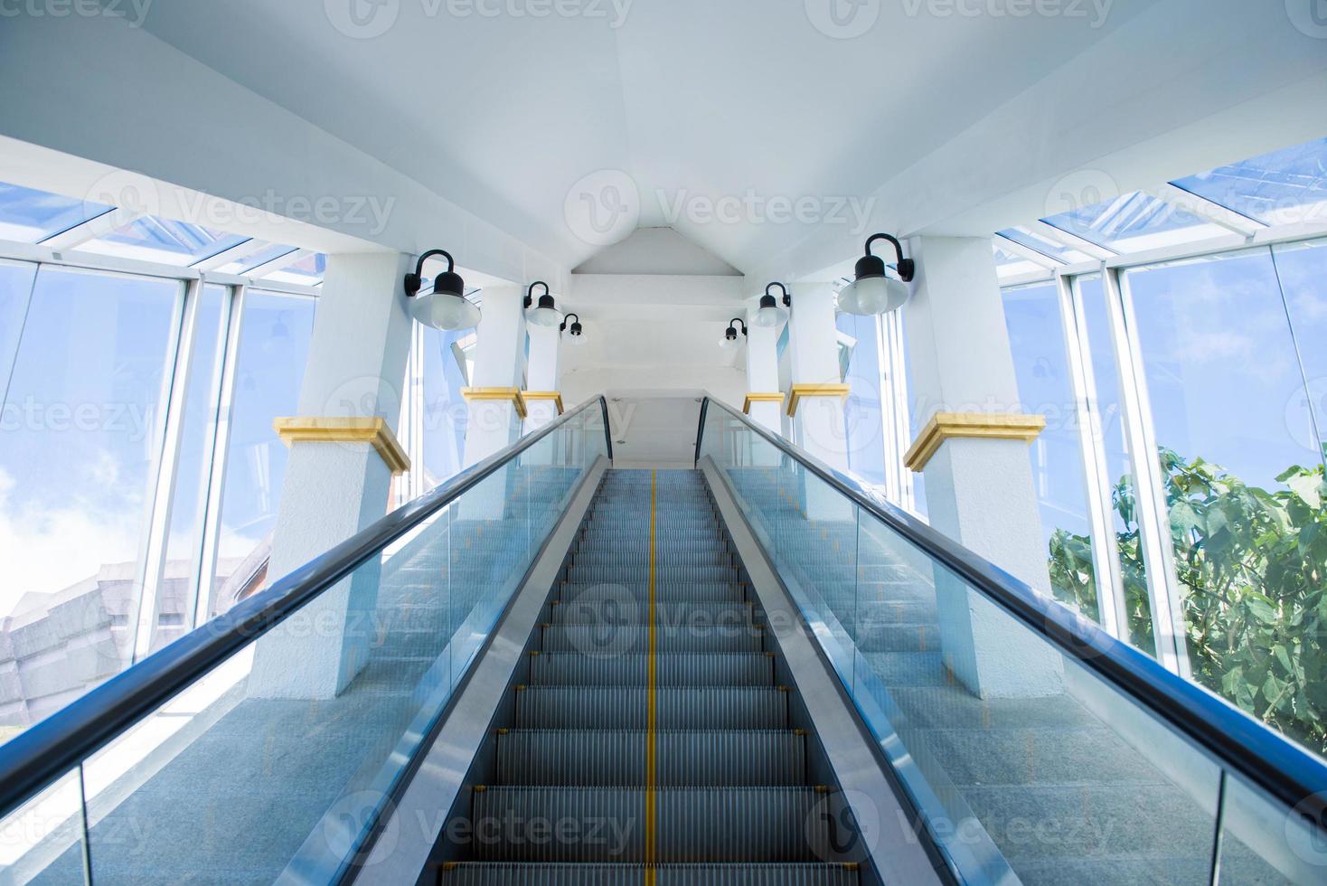 Wide angle view of Escalator photo