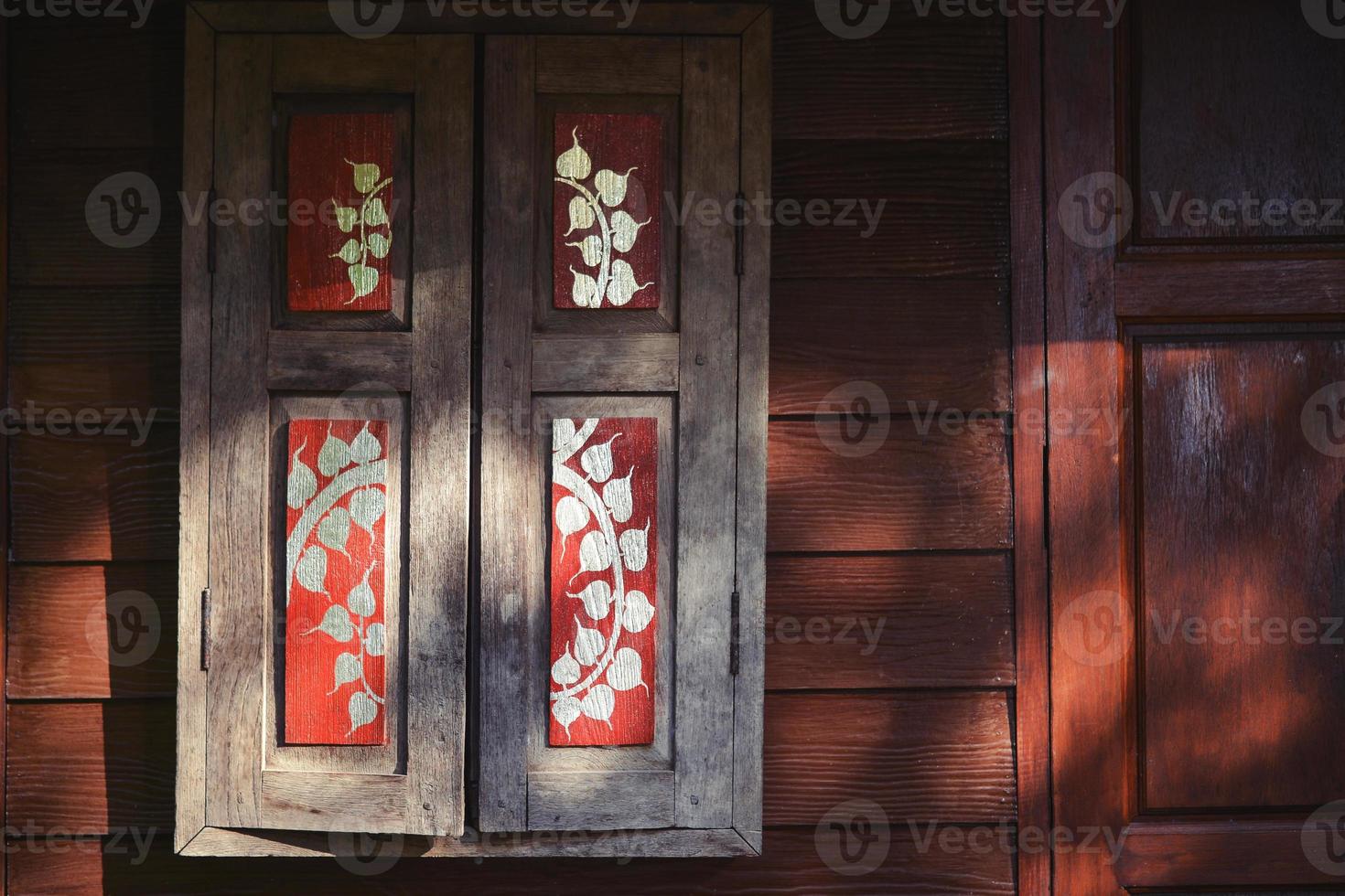 The beautiful painting of window panel photo