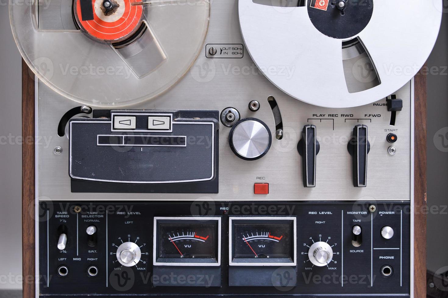 Retro reel to reel tape player and recorder photo